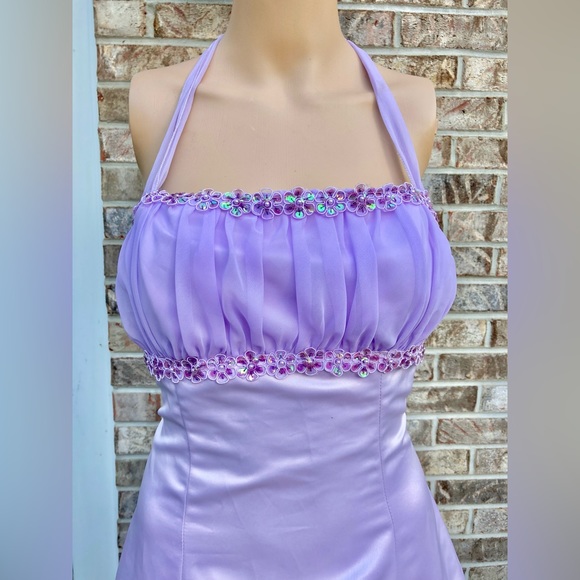 Lilac/Lavender Vintage 90s Princess Barbiecore Prom Dress- Repaired - Picture 5 of 11